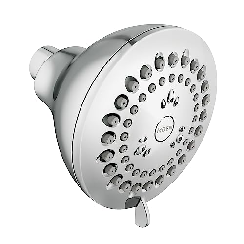 Moen Adler Chrome 3.5-Inch 4-Function Showerhead with various High-Pressure Options, Pressure Boosting Shower Head, 23026