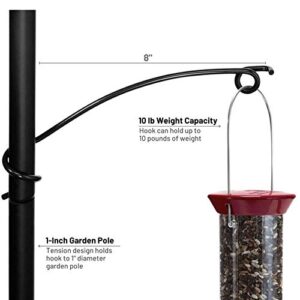 Droll Yankees SWH-8 Safety Wrap Hook Black Steel Pole Attachment for Hanging Bird Feeders, 8"