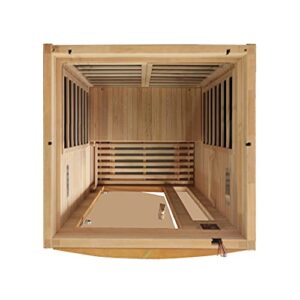 Dynamic Barcelona 1 to 2 Person Hemlock Wood Low EMF FAR Infrared Sauna For Home with LED Control Panel and Tempered Glass Door - Curbside Delivery