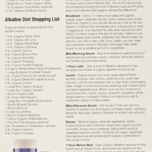 Alkaline Body Balance Informational 12-Page Booklet with Food Chart and Free pH Test Strip