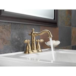 Delta Faucet Victorian Bronze Bathroom Faucet, Centerset Bathroom Faucet, Diamond Seal Technology, Metal Drain Assembly, Venetian Bronze 2555-RBMPU-DST