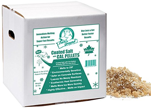 Bare Ground BGCSCA-40 Premium Coated Granular Ice Melt with Calcium Chloride Pellets, 40 lbs