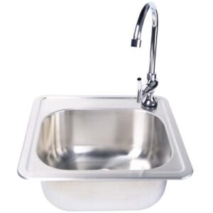 fire magic stainless steel 15x15 sink with faucet