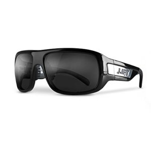 lift safety bold safety glasses (black frame/smoke lens)