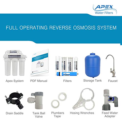 Apex MR-5050 5-Stage Reverse Osmosis Water Filtration System - Super Advanced Water Purification System - Provide Safe Healthy Contamination-free Purified Drinking Water | 50 GPD