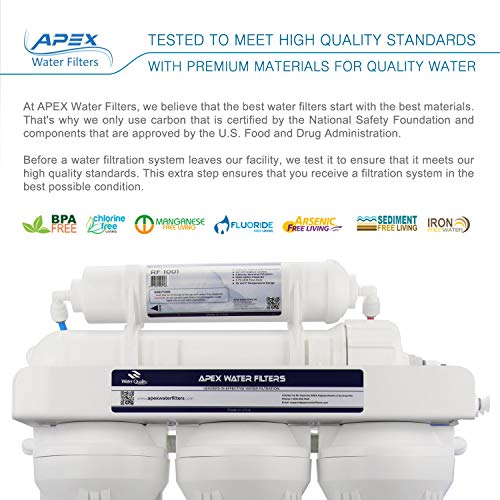 Apex MR-5050 5-Stage Reverse Osmosis Water Filtration System - Super Advanced Water Purification System - Provide Safe Healthy Contamination-free Purified Drinking Water | 50 GPD