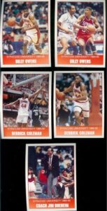 1990 pepsi/burger king syracuse basketball cards complete team set (15 cards including derrick coleman, billy owens, coach jim boeheim & more)