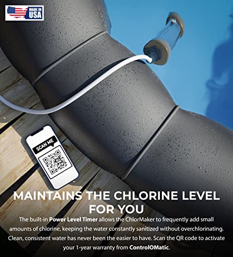 ControlOMatic ChlorMaker Saltwater Chlorine Generation System for Spas and Hot Tubs Up to 2000 Gallons