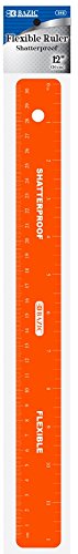 BAZIC 12-Inch (30cm) Shatterproof Flexible Ruler, Case of 24