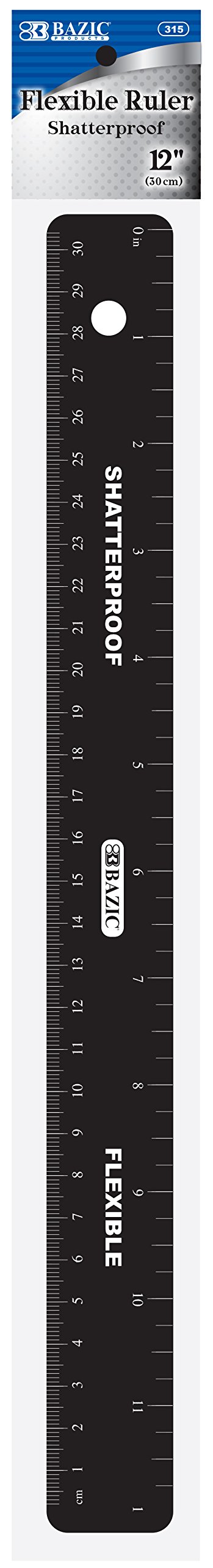 BAZIC 12-Inch (30cm) Shatterproof Flexible Ruler, Case of 24