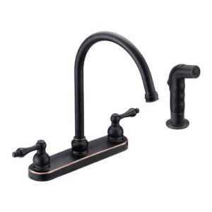 designers impressions 652398 oil rubbed bronze kitchen faucet w/sprayer - 8 inch centers