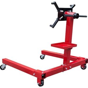 BIG RED T25671 Torin Steel Rotating Engine Stand with 360 Degree Rotating Head and Tool Storage Tray: 5/8 Ton (1,250 lb) Capacity, Red
