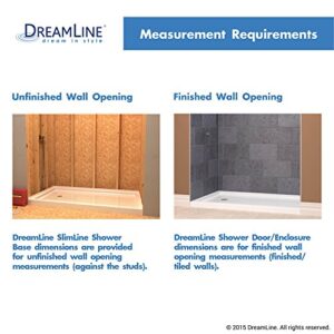 DreamLine SlimLine 36 in. D x 60 in. W x 2 3/4 in. H Right Drain Single Threshold Shower Base in White, DLT-1136602