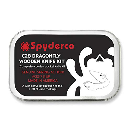 Spyderco - Wooden C28 Dragonfly Knife Kit with Step-by-Step Instructions - For Ages 7 and Up - WDKIT1