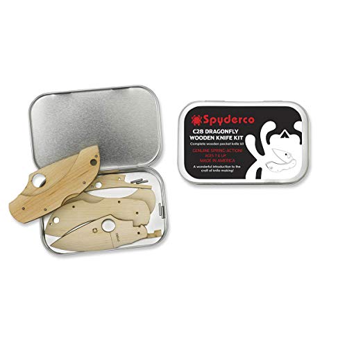 Spyderco - Wooden C28 Dragonfly Knife Kit with Step-by-Step Instructions - For Ages 7 and Up - WDKIT1