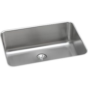 elkay eluh241610pd lustertone classic single bowl undermount stainless steel sink with perfect drain