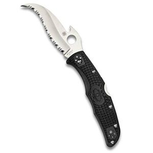 spyderco matriarch 2 lightweight knife with emerson opener and 3.57" vg-10 steel reverse s blade - spyderedge - c12sbk2w