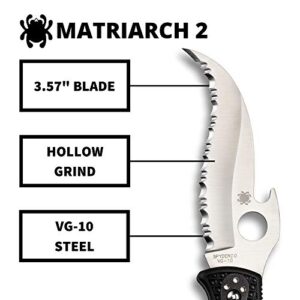 Spyderco Matriarch 2 Lightweight Knife with Emerson Opener and 3.57" VG-10 Steel Reverse S Blade - SpyderEdge - C12SBK2W