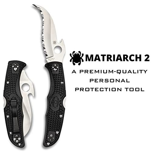 Spyderco Matriarch 2 Lightweight Knife with Emerson Opener and 3.57" VG-10 Steel Reverse S Blade - SpyderEdge - C12SBK2W
