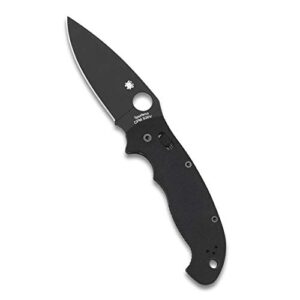 spyderco manix 2 xl signature folding utility pocket knife with 3.85" cpm s30v black steel blade and durable black g-10 handle - plainedge - c95gpbbk2
