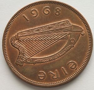 1968 lucky irish penny - almost uncirculated