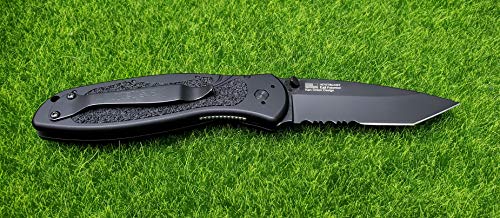 KERSHAW Black Tanto 40% Serrated Blur w/Black Anodized Aluminum Handle