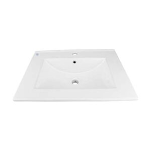 renovators supply manufacturing luke 24" drop-in self-rimming rectangular bathroom sink in white with overflow