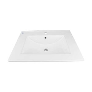 Renovators Supply Manufacturing Luke 24" Drop-in Self-Rimming Rectangular Bathroom Sink in White with Overflow