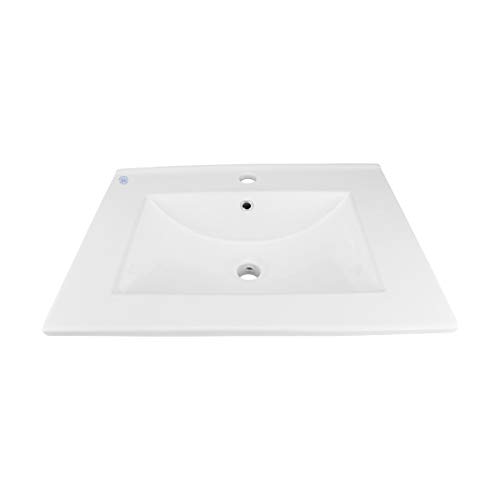Renovators Supply Manufacturing Luke 24" Drop-in Self-Rimming Rectangular Bathroom Sink in White with Overflow