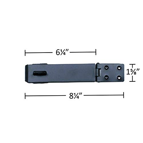 Renovators Supply Manufacturing Door Lock Latch 6 1/4  in. Black Wrought Iron Hasp Latch Garage Barn Door Lock with Mounting Hardware