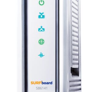 ARRIS SURFboard SB6141 8x4 DOCSIS 3.0 Cable Modem - Retail Packaging- White