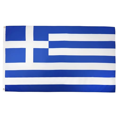 Greece Flag 3' x 5' - Greek flags 90 x 150 cm - Banner 3x5 ft High quality - AZ FLAG