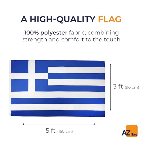 Greece Flag 3' x 5' - Greek flags 90 x 150 cm - Banner 3x5 ft High quality - AZ FLAG