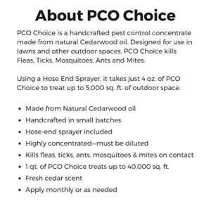 Cedarcide Outdoor Bug Control Concentrate | Kills & Repels Mosquitoes, Ticks, Fleas, Mites & More with Natural Essential Oils | Family & Pet-Safe | PCO Choice | Quart with Sprayer Included