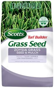 scotts turf builder zoysia grass seed & mulch, grows a tough, low-maintenance lawn, 5 lbs.