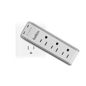 Belkin Wall Mount Surge Protector - 3 AC Multi Outlets & 2 USB Ports - Flat Rotating Plug Splitter - Wall Outlet Extender for Home, Office, Travel, Computer Desktop & Phone Charger - 918 Joules