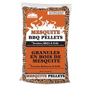 smokehouse products 9775-020-0000 5-pound bag all natural mesquite flavored wood pellets, bulk