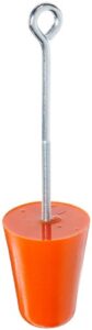 ultratech 2114 polyurethane conical ultra-drain plug, 3" diameter, orange
