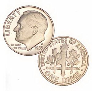 1983 s us mint roosevelt proof 10 cent dime coin