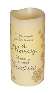 6" flameless vanilla scented memory pillar candle, flickering led light