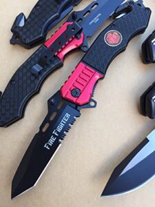 1 x just in! new! 4.5" closed firefighter rescue folding knife