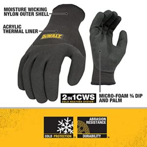 Dewalt DPG737L Thermal Insulated Grip Glove 2 In 1 Design, Large