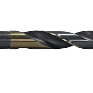 Drill America - KFDRSD9/16 9/16" Reduced Shank High Speed Steel Black & Gold KFD Drill Bit with 1/2" Shank, KFD Series