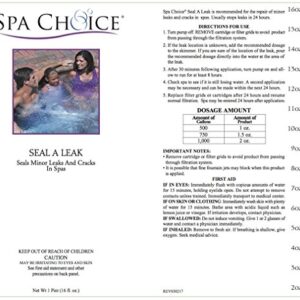 SpaChoice 472-3-5071 Seal a Leak Minor Cracks and Leaks Repairing Solution for Spas and Hot Tubs, 1-Pint