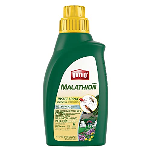 Ortho MAX Malathion Insect Spray Concentrate: Kill Aphids, Mosquitoes & More, Use Outside on Flowers, Vegetables & Plants, 32 oz.