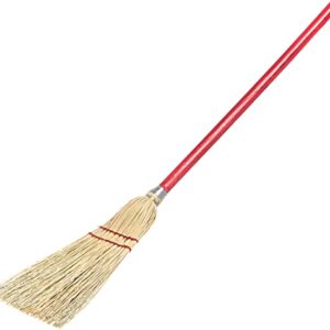 Flo-Pac Lobby Broom Corn Broom, Short Broom for Kitchen, Restaurants, Home, Corn, 34 Inches, Red