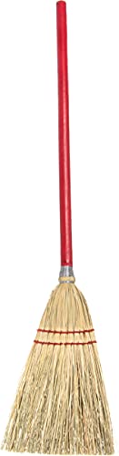 Flo-Pac Lobby Broom Corn Broom, Short Broom for Kitchen, Restaurants, Home, Corn, 34 Inches, Red