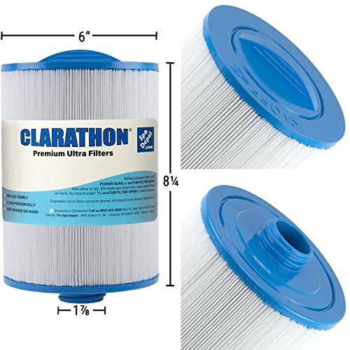 Clarathon 2-Pack Spa Filters Replacement for Unicel 6CH-940, Pleatco PWW50 P3, Filbur FC-0359