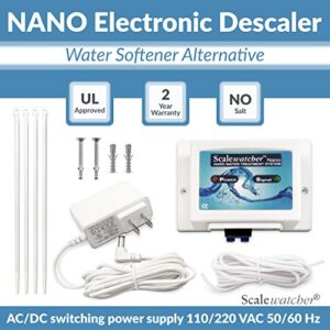 Scalewatcher Nano Electronic Water Descaler, Water Softener Alternative, Chemical and Salt-Free Electric Limescale Preventer and Remover