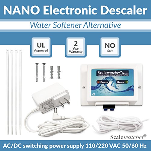 Scalewatcher Nano Electronic Water Descaler, Water Softener Alternative, Chemical and Salt-Free Electric Limescale Preventer and Remover